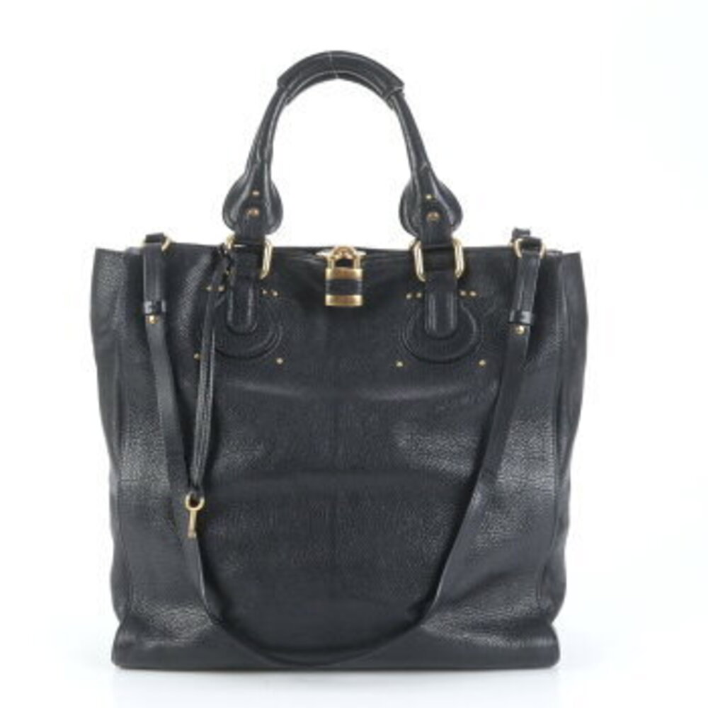 Chloe Paddington Cadena Padlock Leather Shoulder Bag Tote hologram